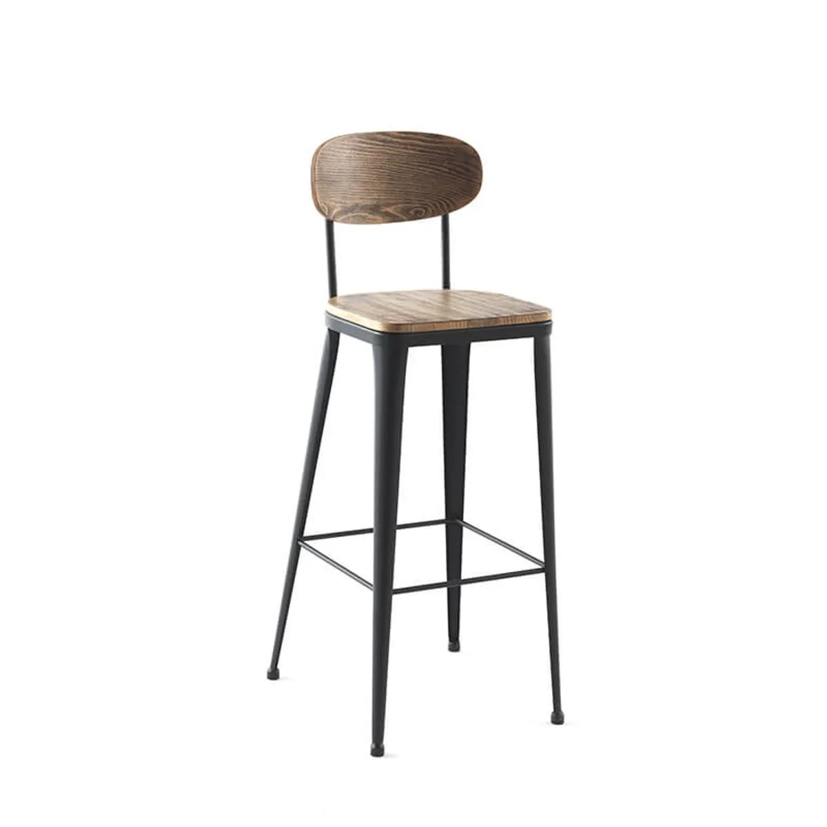 Austin - Tabouret îlot central en bois et métal — vue 3