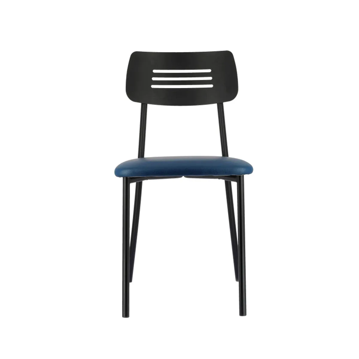 Miro 2 - Chaise de cuisine en simili rembourrée avec pieds et dossier strié en métal — vue 3