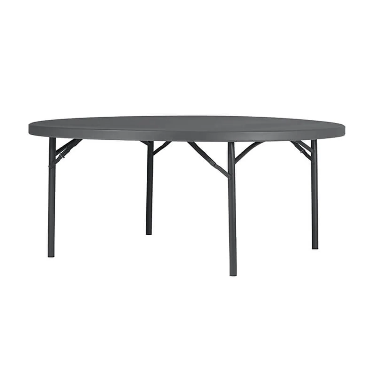 Planet - Table pliante ronde en plastique et métal gris foncé — vue 3