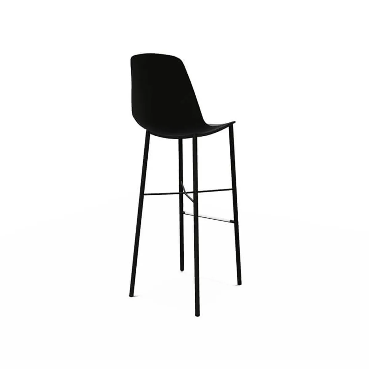 Cloe - Tabouret de bar belge moderne avec coque en polypropylène et pieds en métal — vue 5