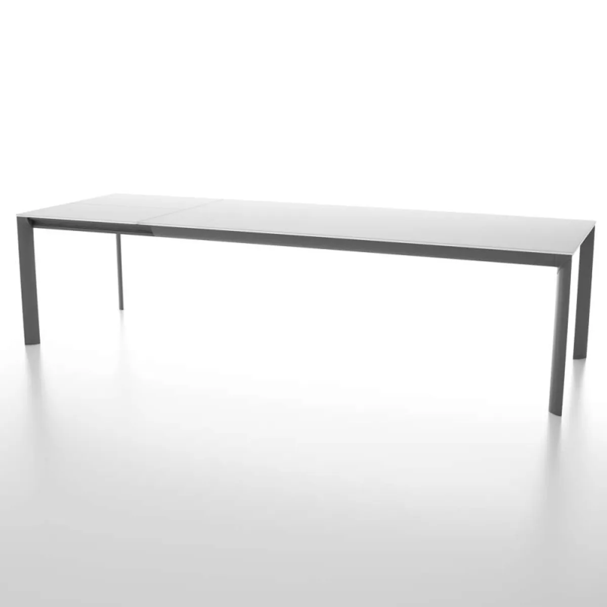 Cocoon - Table rectangulaire extensible en verre trempé et pieds en métal fabriquée en Italie — vue 3