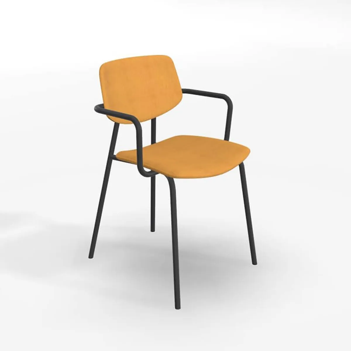 Lago - Chaise avec accoudoirs rétro et revêtement en tissu