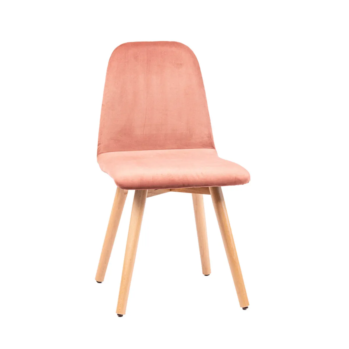 Pandora diamant - Chaise scandinave en tissu dos matelassé pieds bois — vue 3