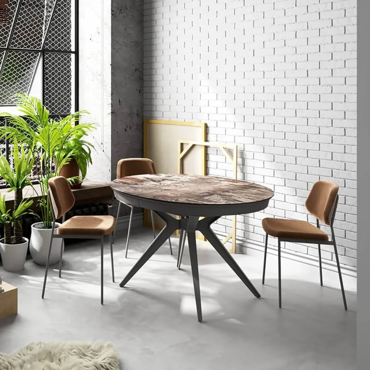Globo - Table ovale moderne extensible en Dekton — vue 5