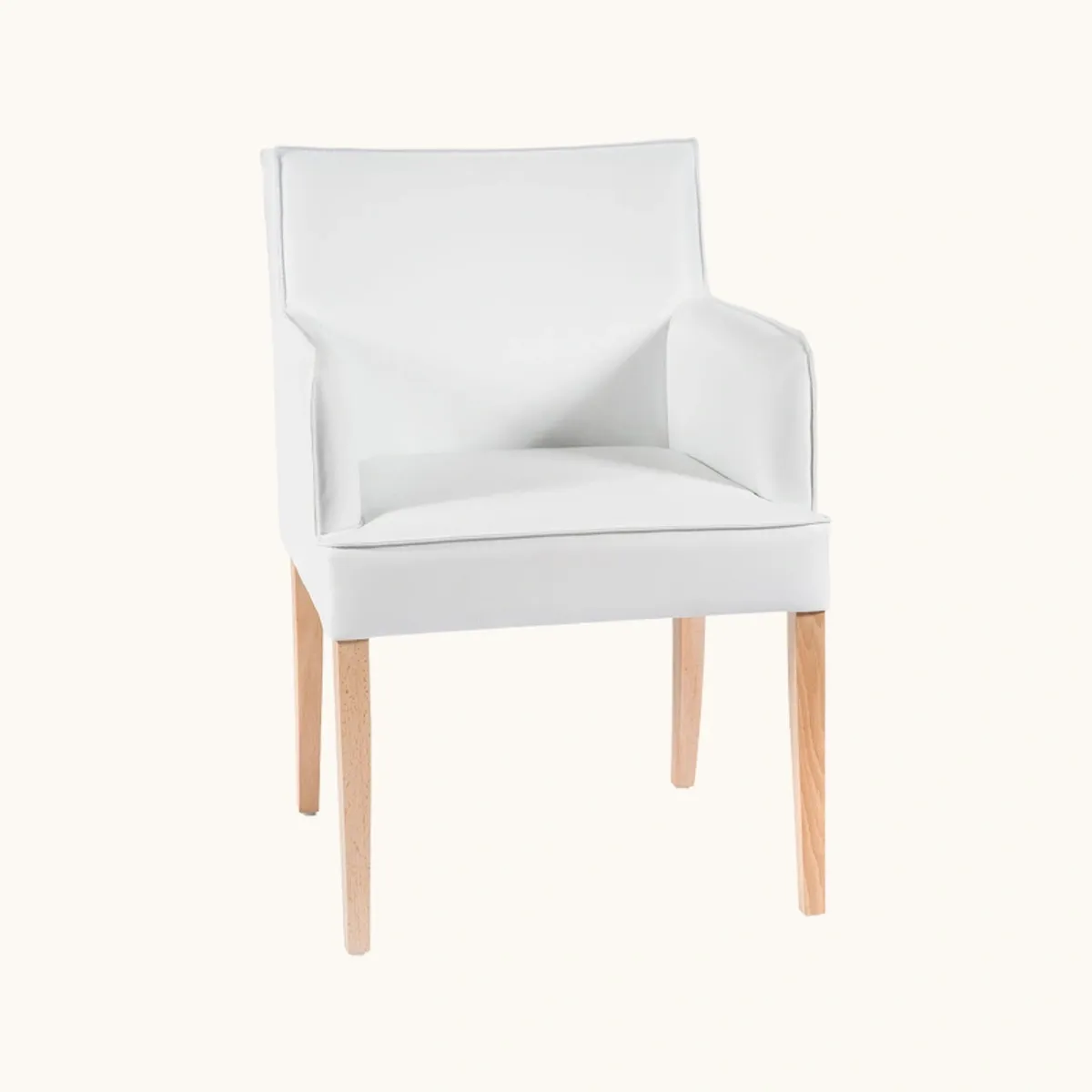 Diem - Fauteuil contemporain rembourré en synthétique pieds en bois