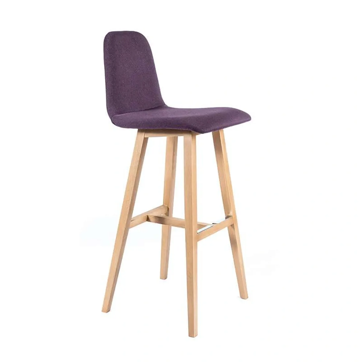 BarPandora - Tabouret de bar scandinave tissu avec pieds bois