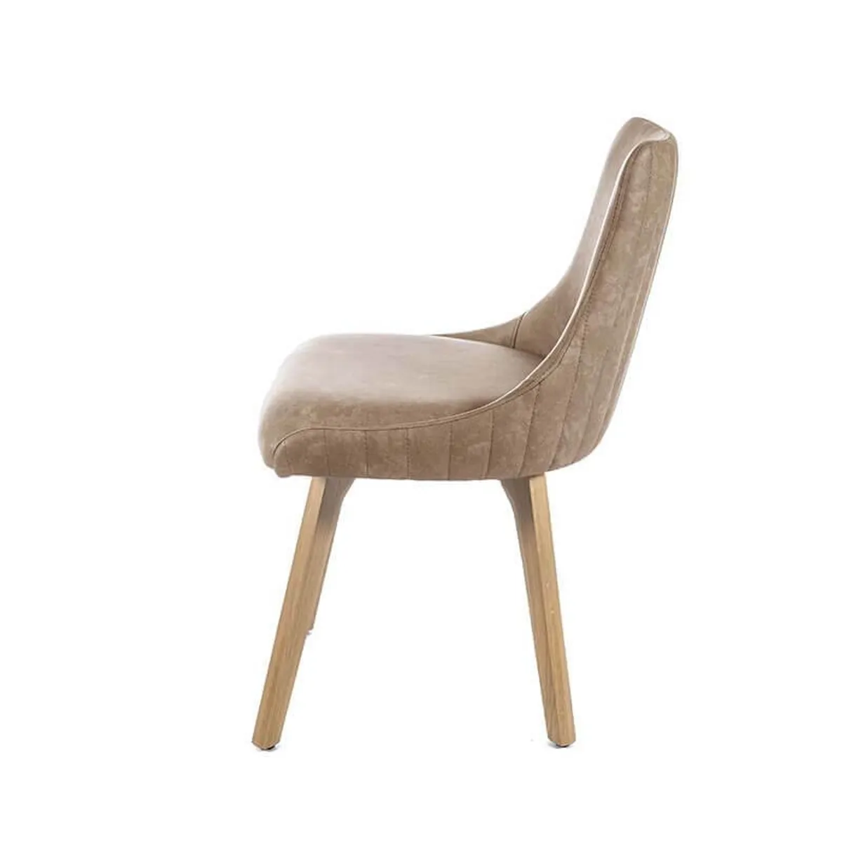 Lars line - Chaise matelassée avec pieds en bois massif — vue 5