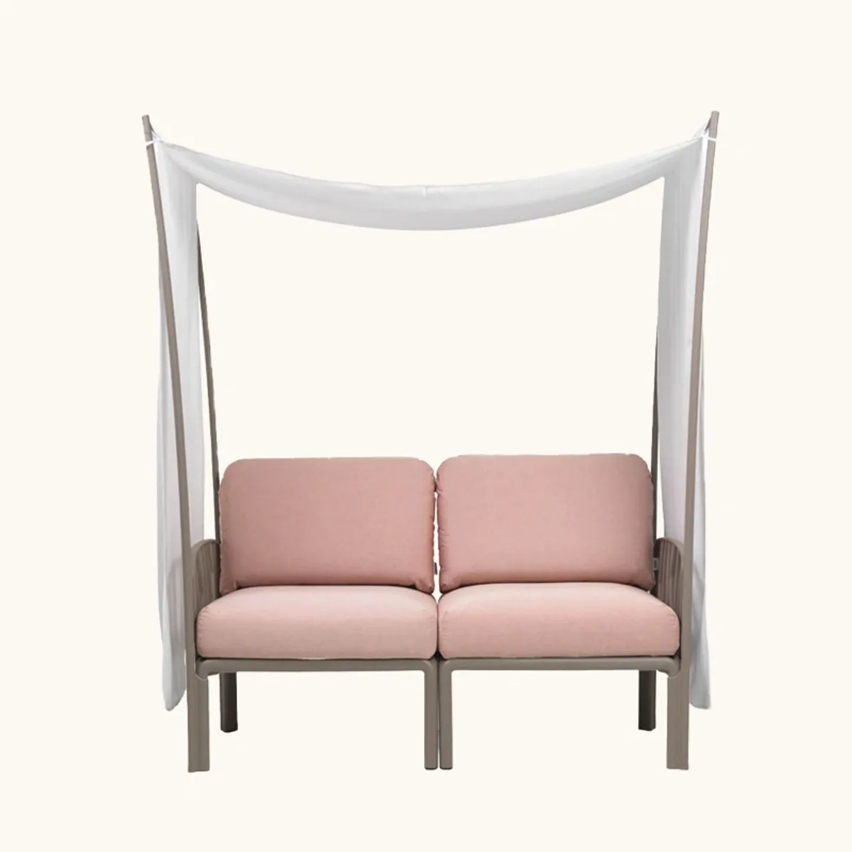 Komodo ombra 2 - Canapé de jardin 2 places avec voile d'ombrage fabriqué en Italie