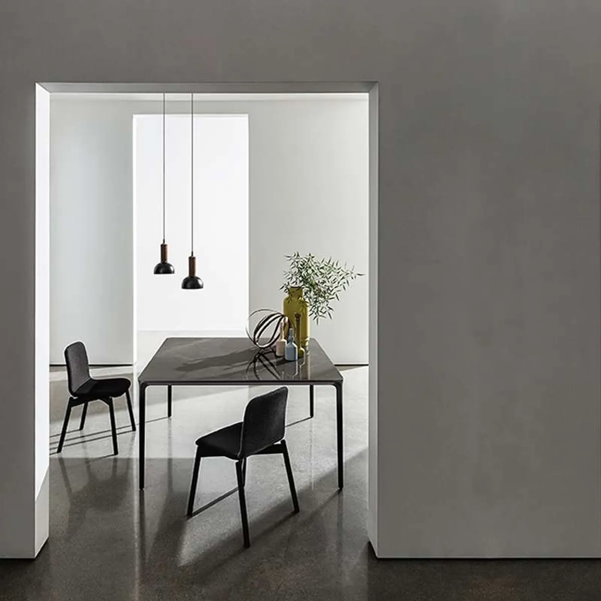 Slim Sovet® - Table carrée design italienne en céramique et métal — vue 5