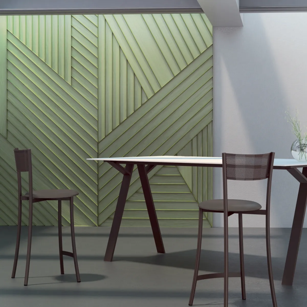 Wasabi Carrier® - Tabouret haut en simili et structure en métal fabrication française — vue 4