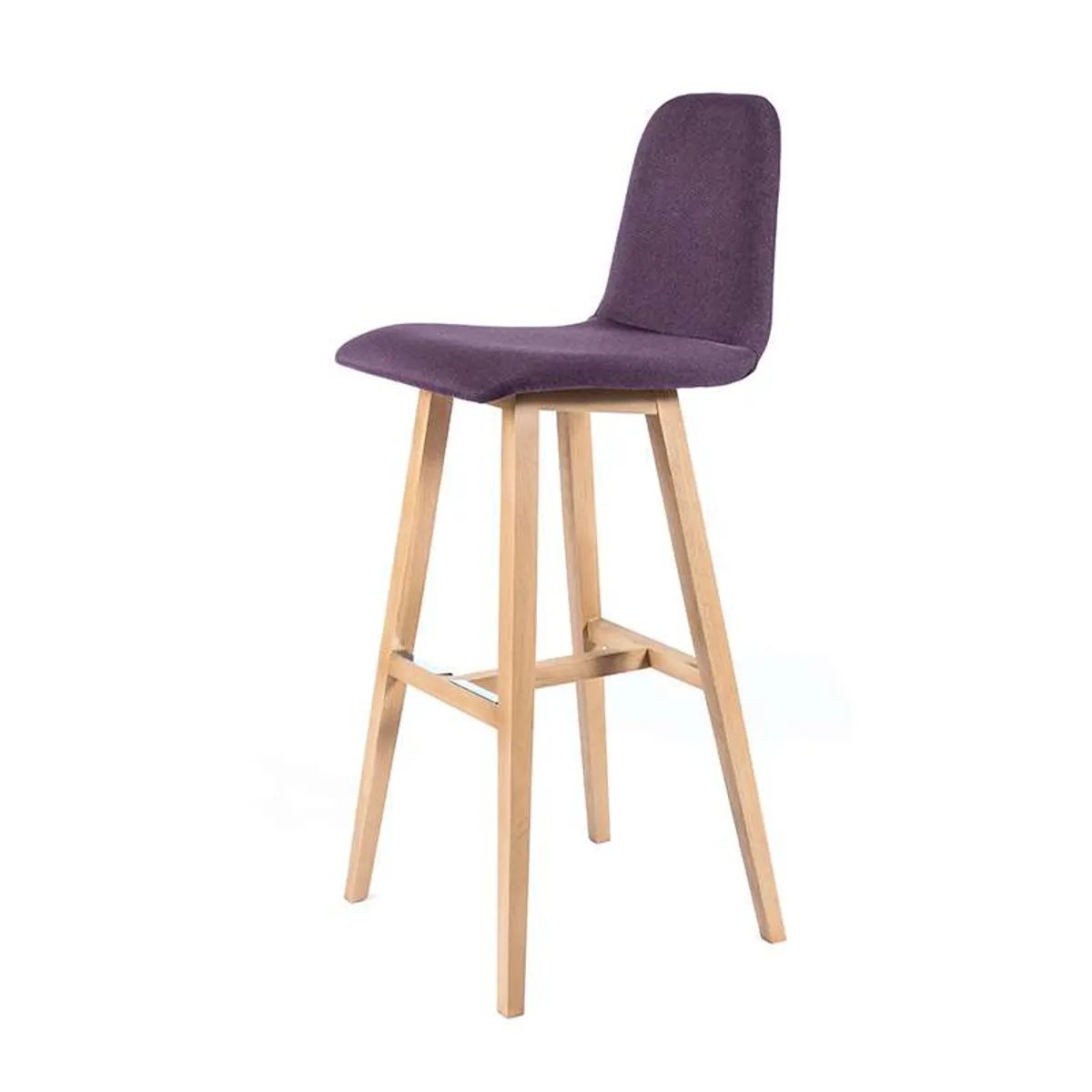 BarPandora - Tabouret de bar scandinave tissu avec pieds bois — vue 3