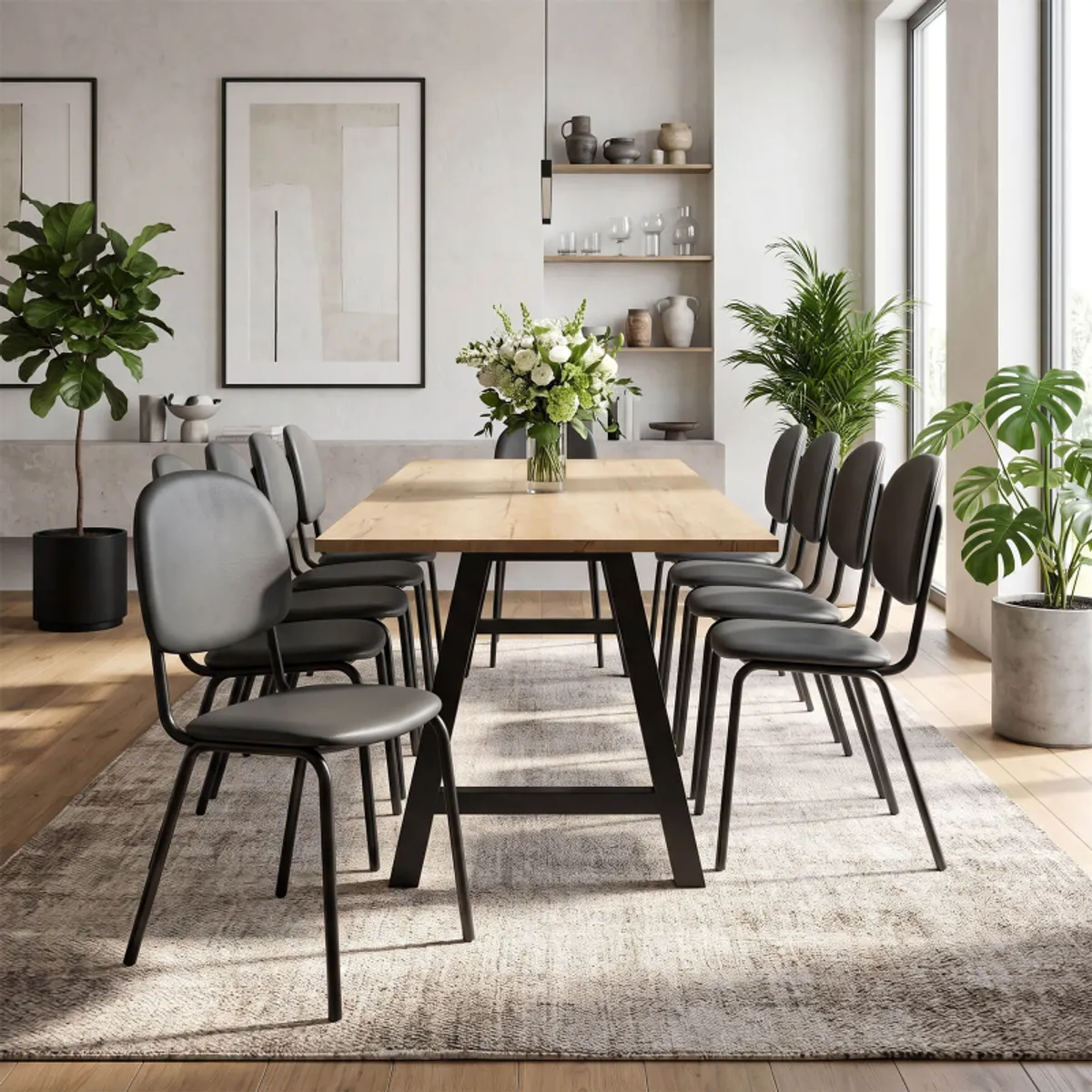 Alegro XL - Grande table rectangulaire avec pieds en forme de tréteau — vue 4