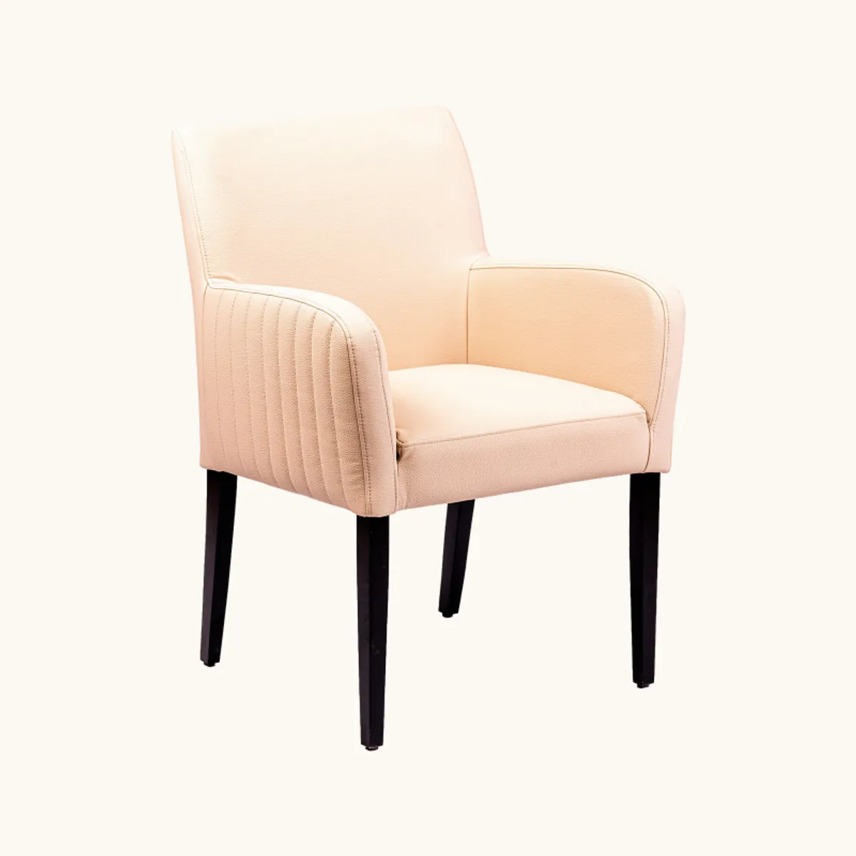Moritz line - Fauteuil de salon confortable avec dos matelassé et pieds en bois