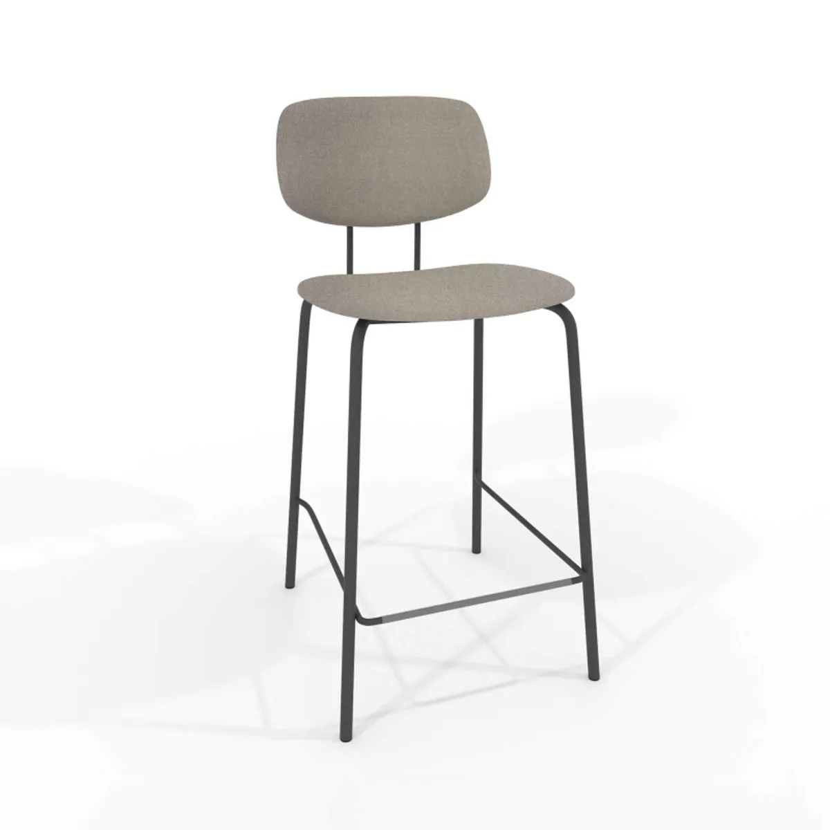 Bistro - Tabouret snack inspiration vintage en simili et pieds en métal