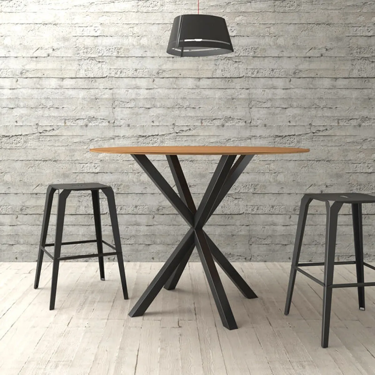 Rosace Carrier® - Pied de table central design en métal forme Mikado — vue 5