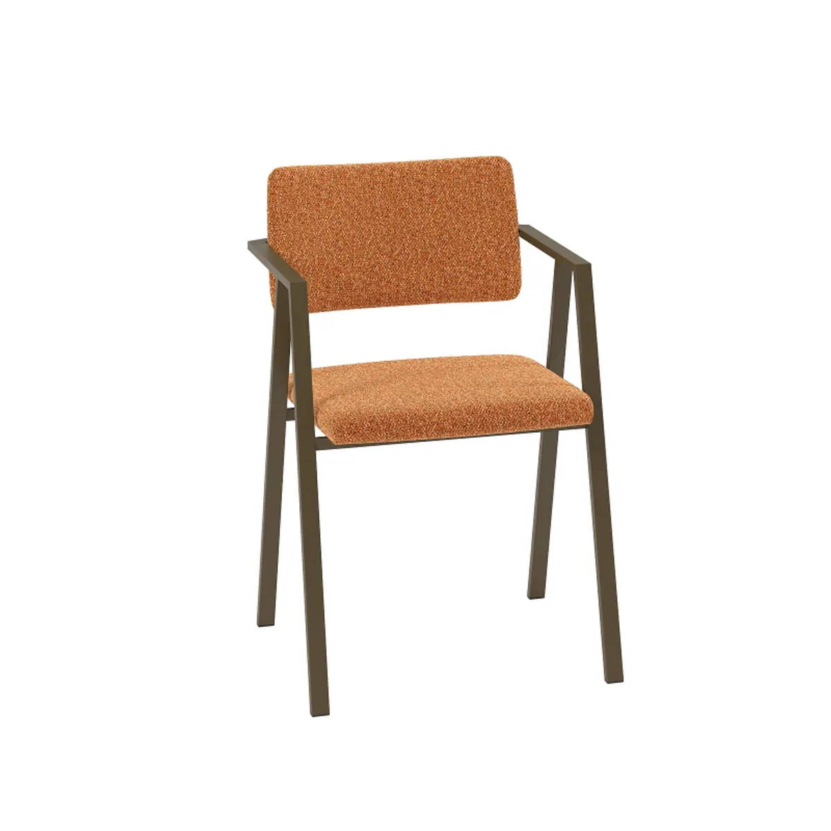 Bormio - Chaise design en tissu avec accoudoirs et pieds en métal