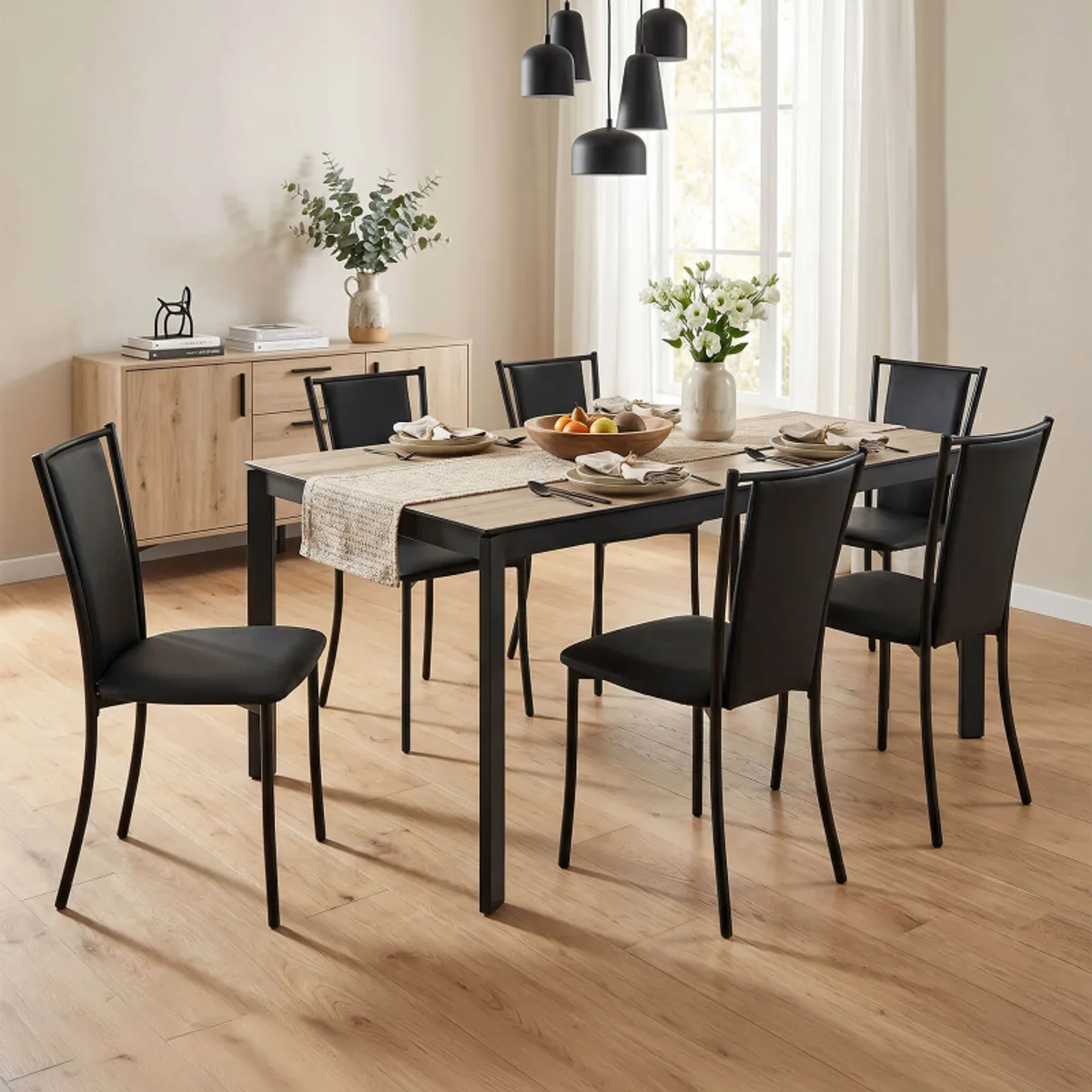 Reina - Chaise de cuisine contemporaine en métal et simili — vue 4