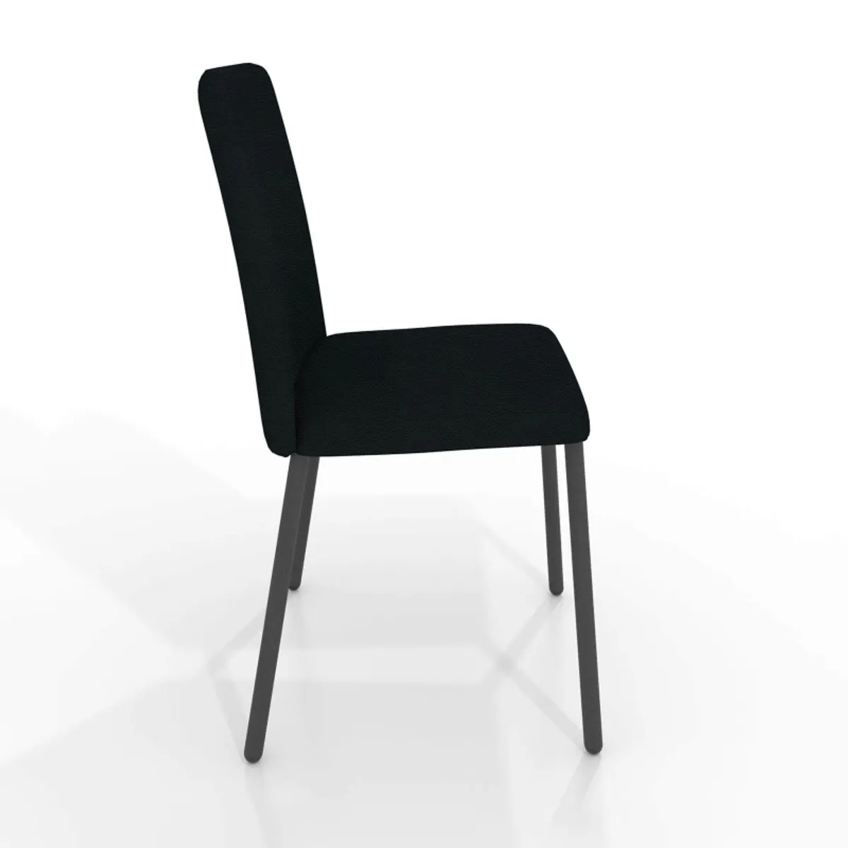 Pierrot - Chaise intemporelle rembourrée en simili avec pieds en métal — vue 3