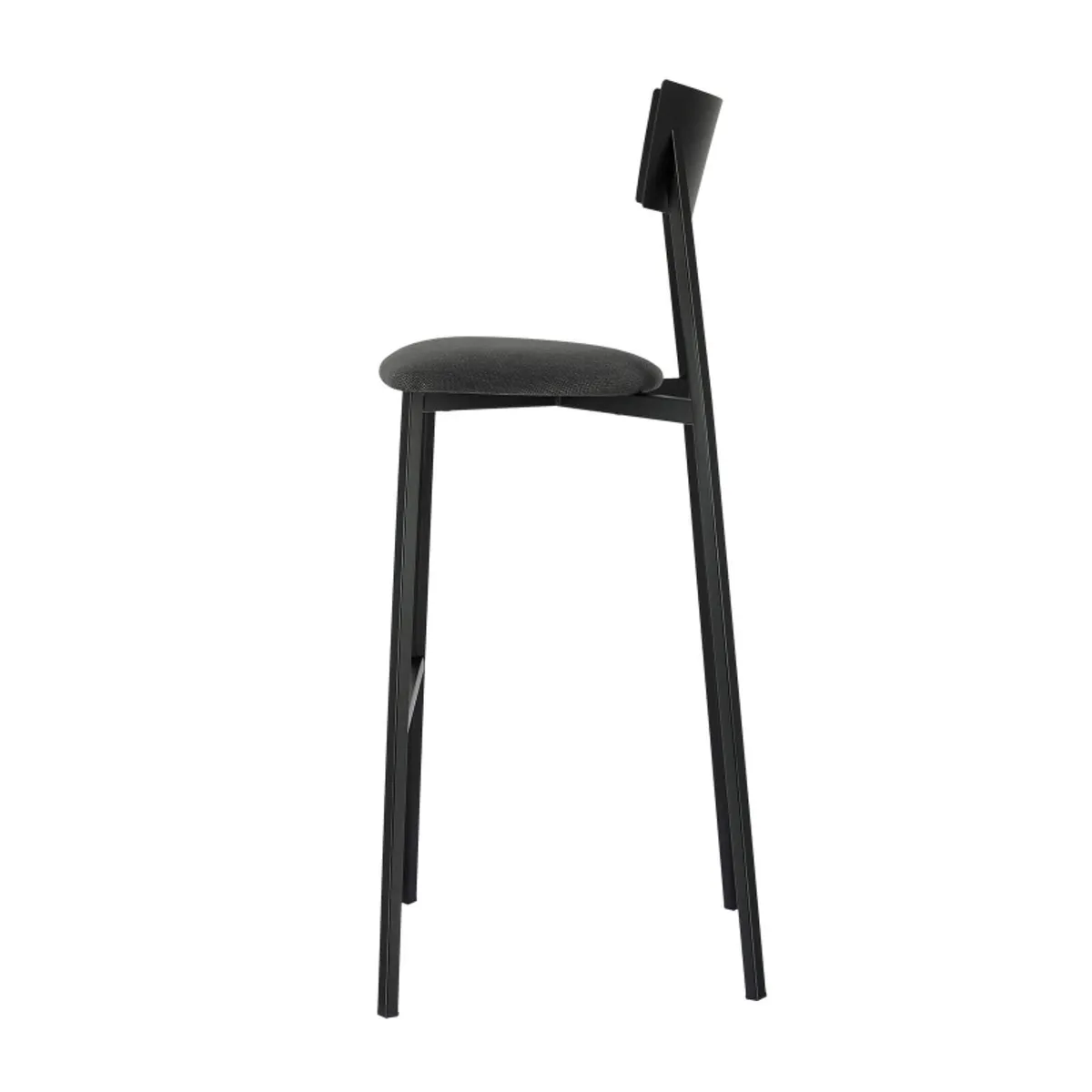 Anémone Carrier® - Tabouret de bar français avec assise en tissu rembourrée et dossier métal — vue 5