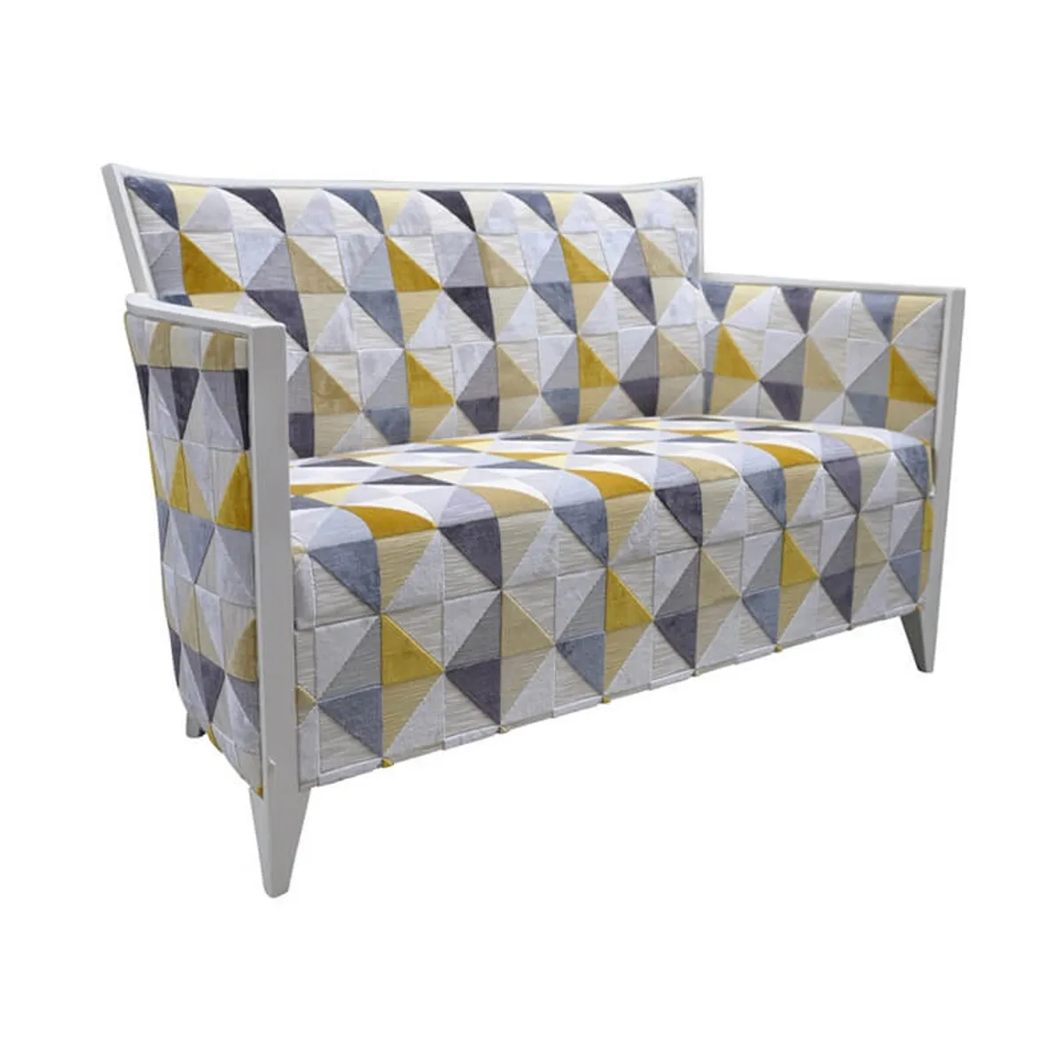 Nathan - Canapé art déco 2 personnes en tissu fabriqué en France