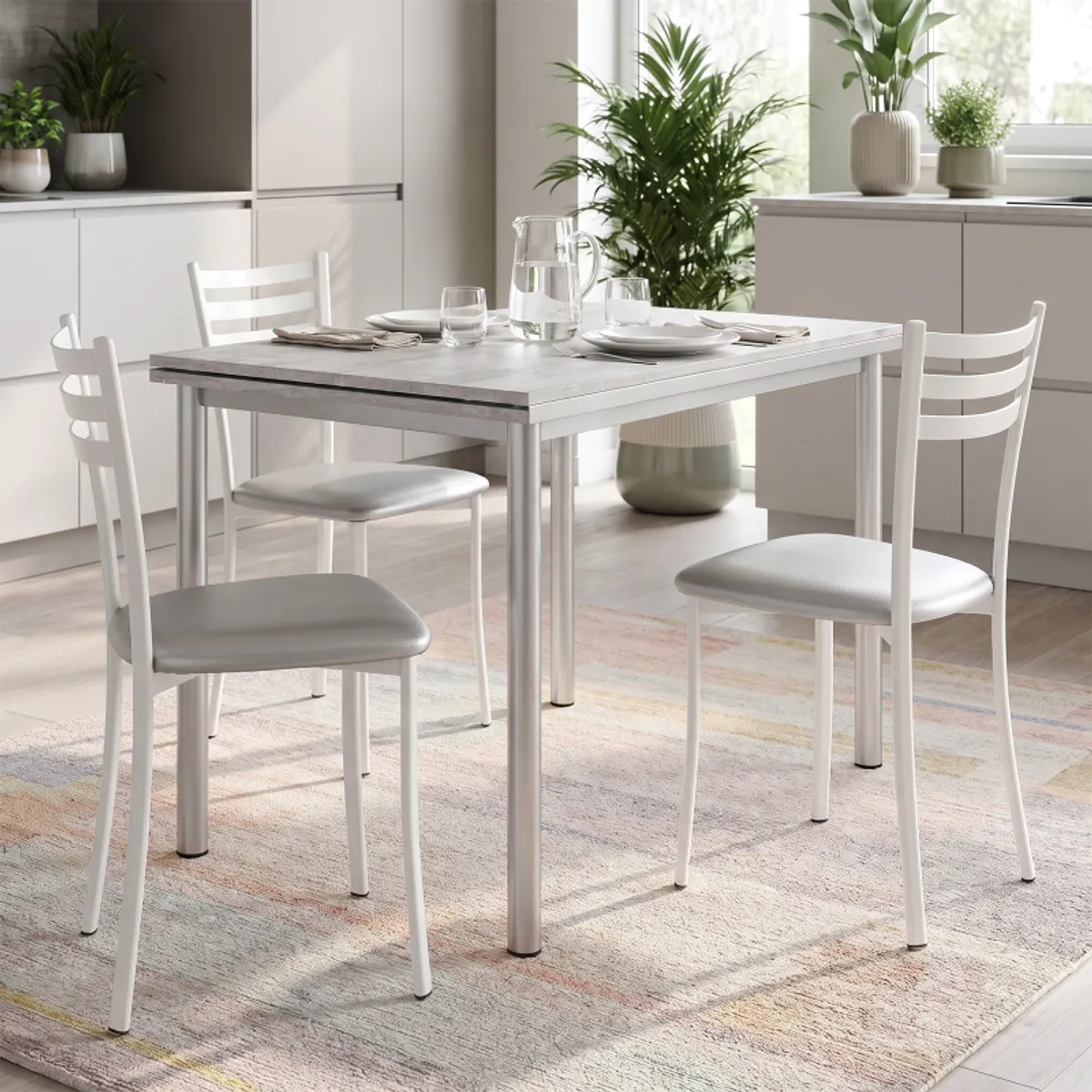 Ace 1320 - Chaise de cuisine en métal avec assise en simili rembourrée — vue 4