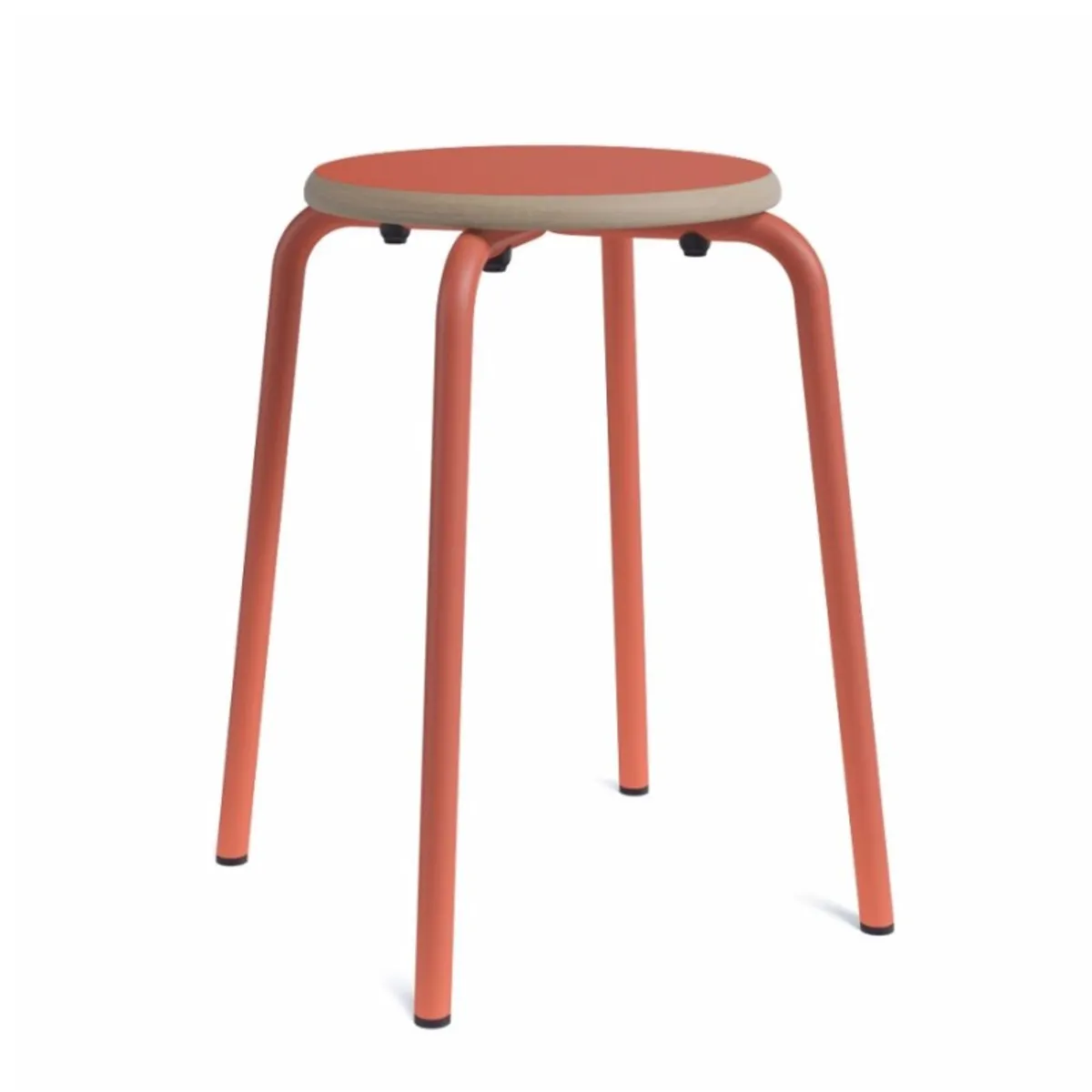 Collège - Tabouret bas vintage en métal et bois — vue 5