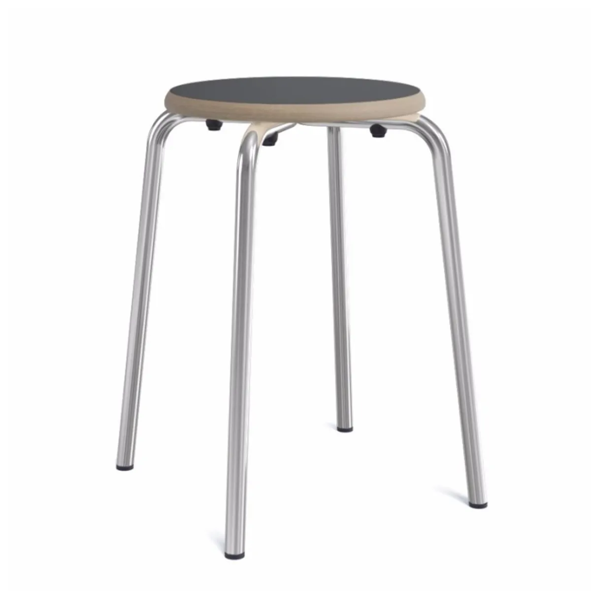 Collège - Tabouret bas vintage en métal et bois — vue 3