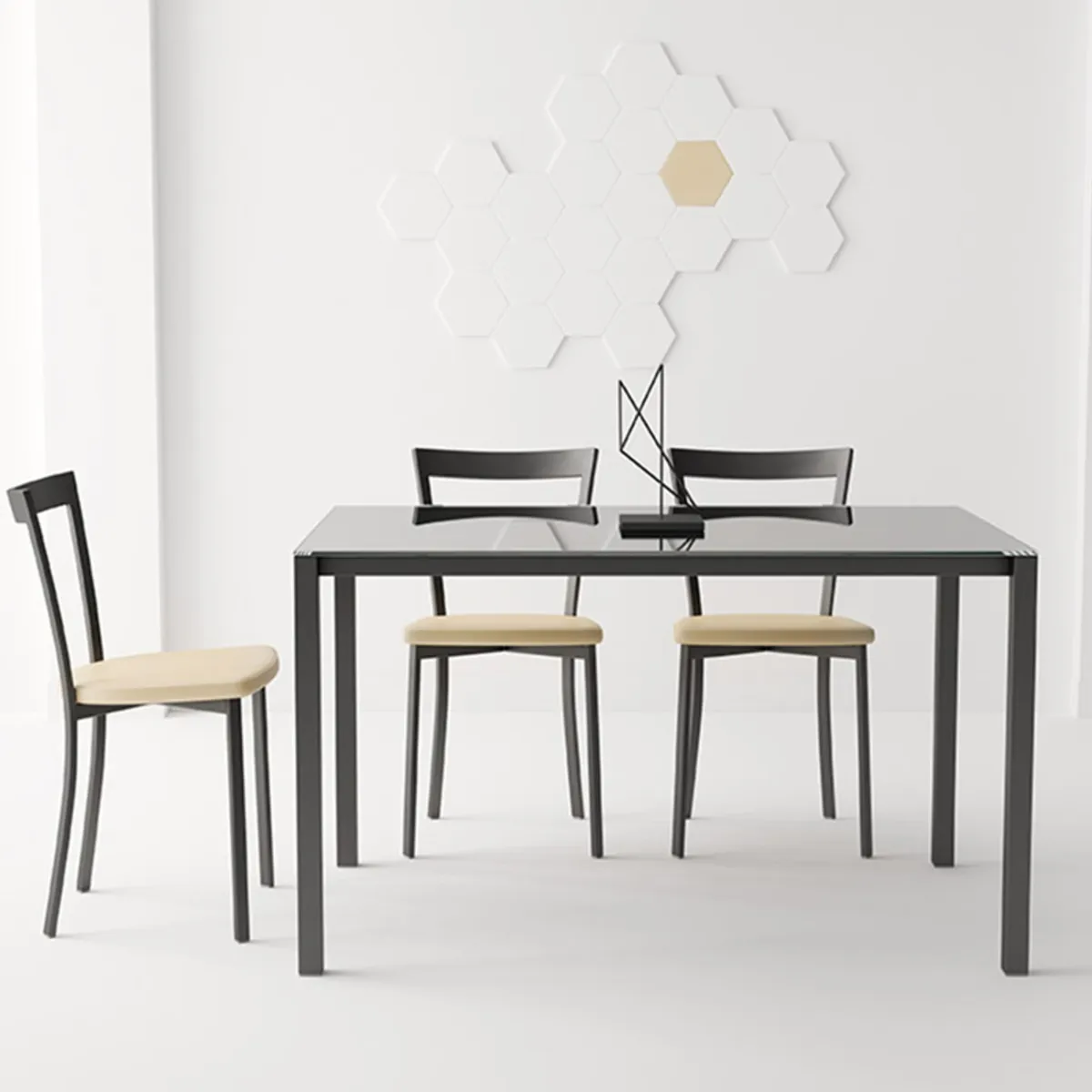 Spirit - Chaise de cuisine moderne en synthétique et métal — vue 4