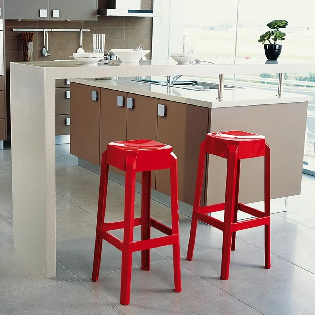 Fox - Tabouret snack moderne en plexi hauteur 65 cm — vue 3