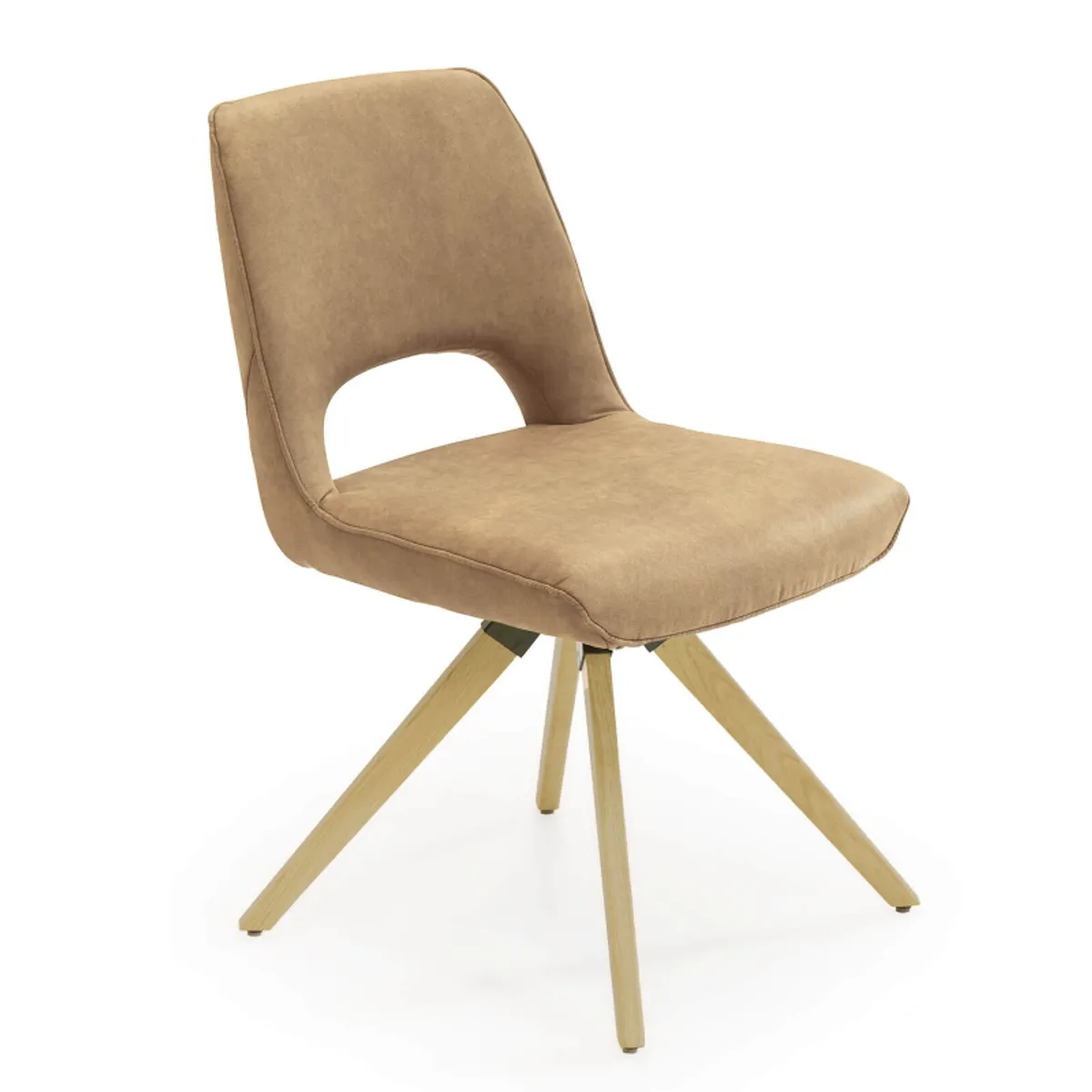 Hortense - Chaise pivotante en tissu avec pieds en bois — vue 4