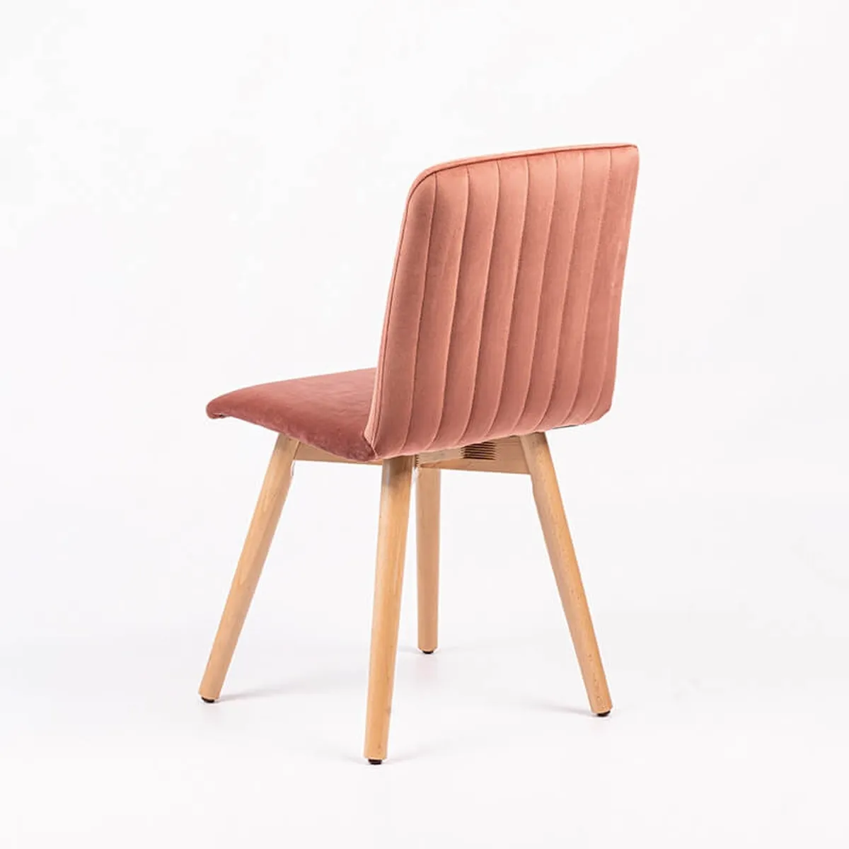 Plaza line - Chaise en tissu avec dos matelassé et pieds en bois — vue 4