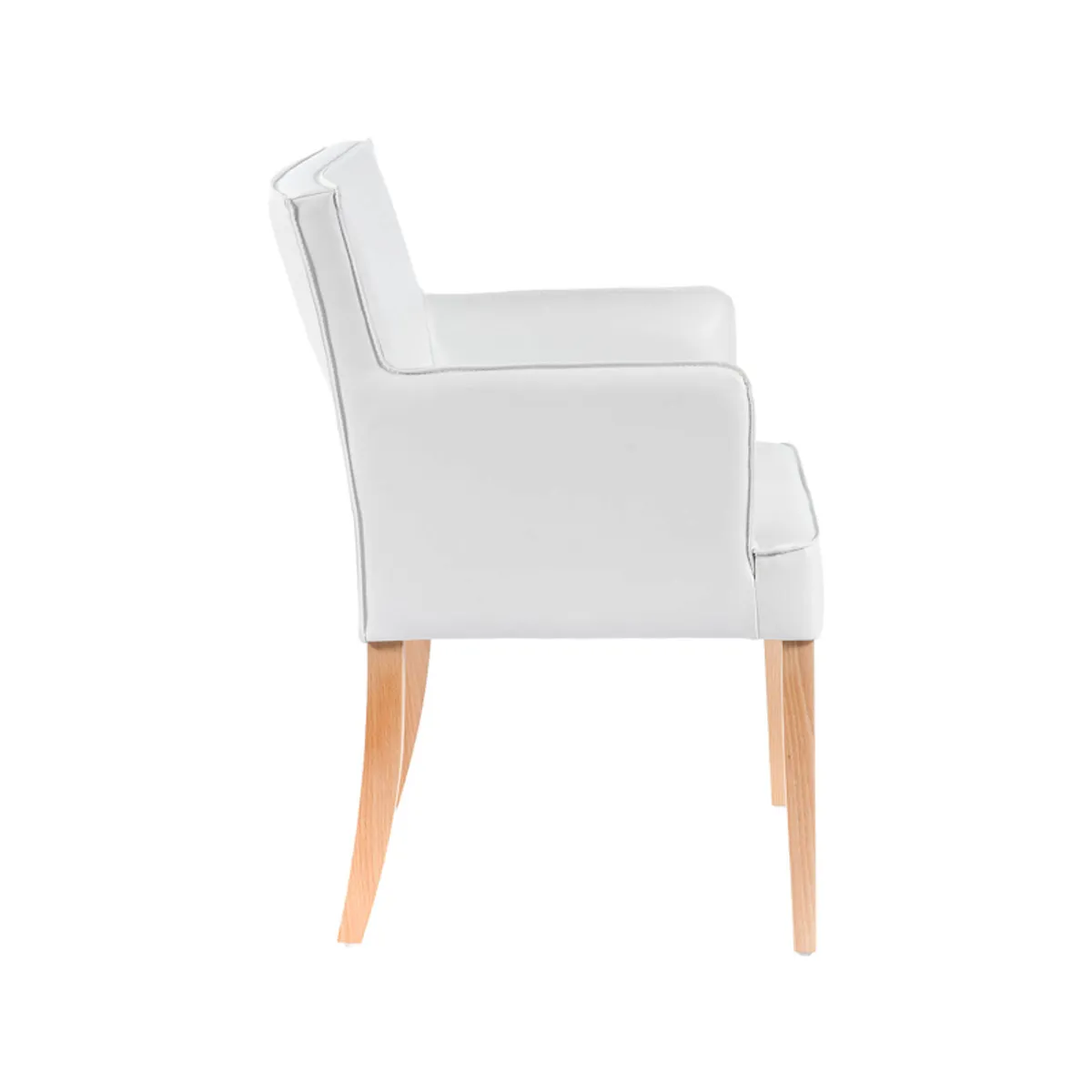 Diem - Fauteuil contemporain rembourré en synthétique pieds en bois — vue 5