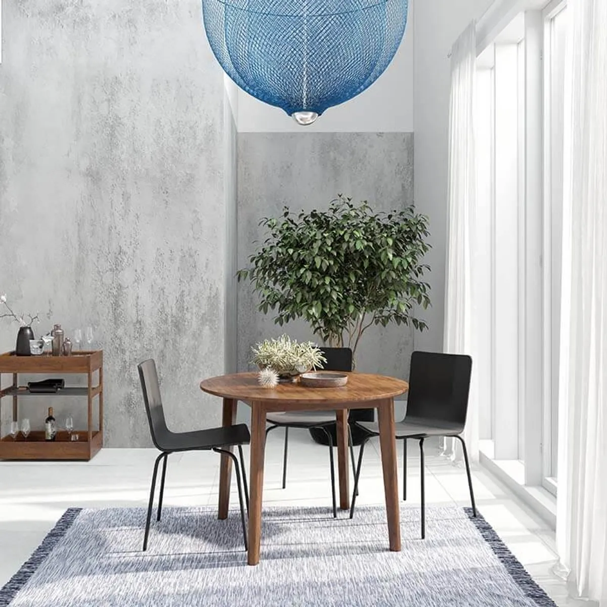SM120 - Table ronde extensible en bois style scandinave fabrication danoise