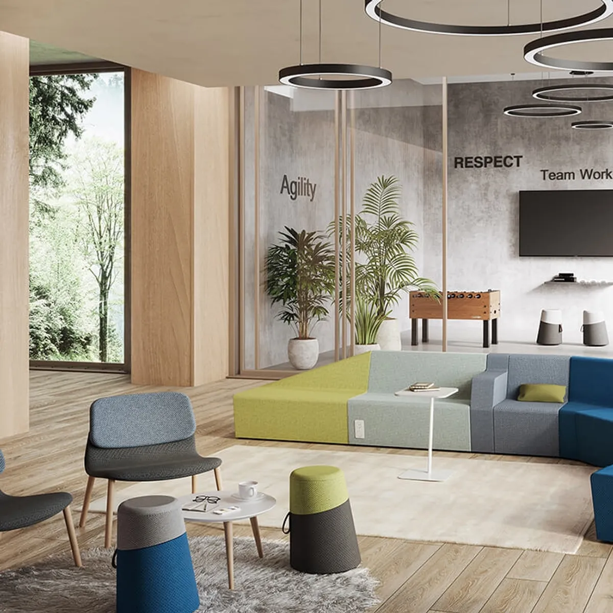 Kulbu - Pouf moderne en tissu origine France — vue 3