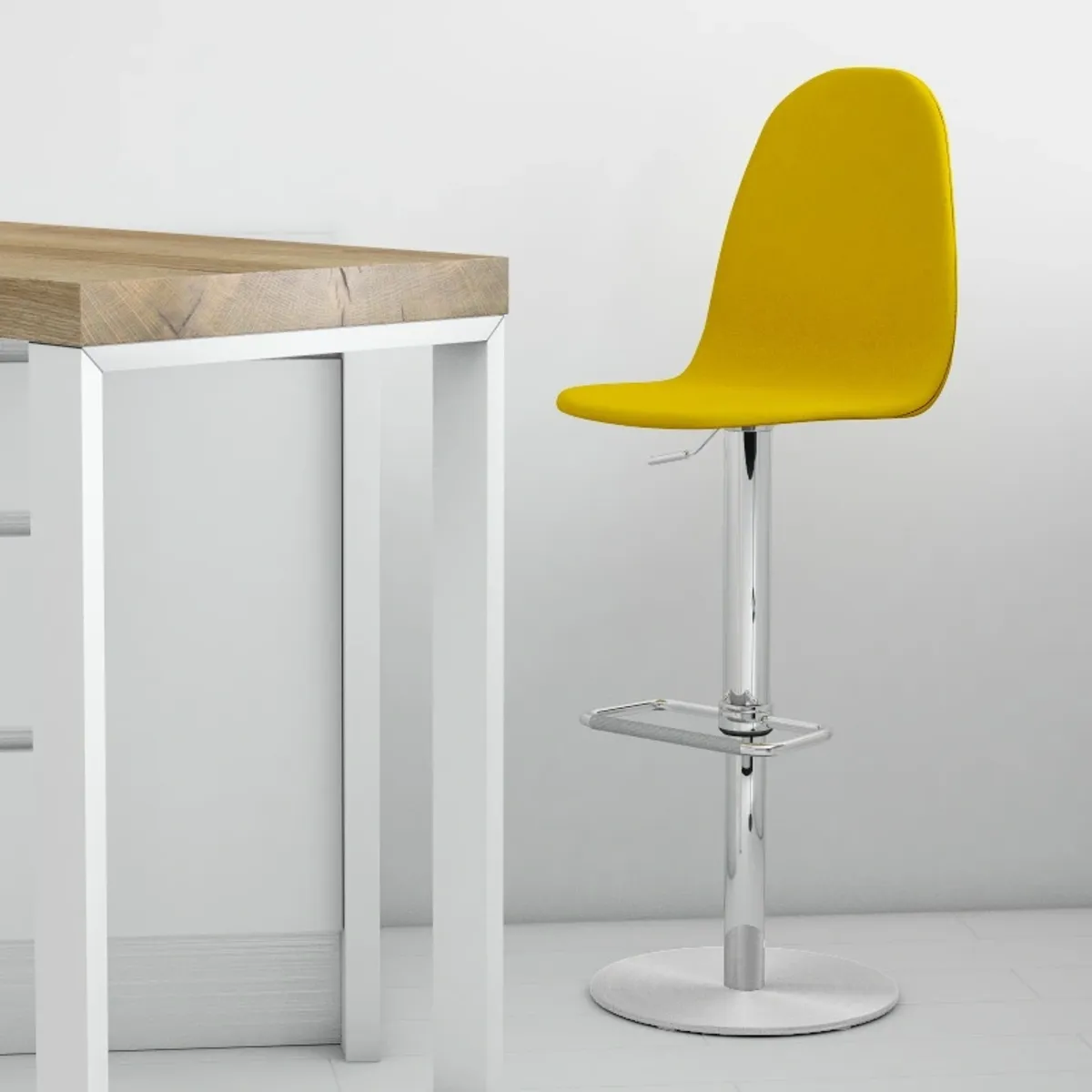 Play - Tabouret réglable en hauteur tissu et pied métal