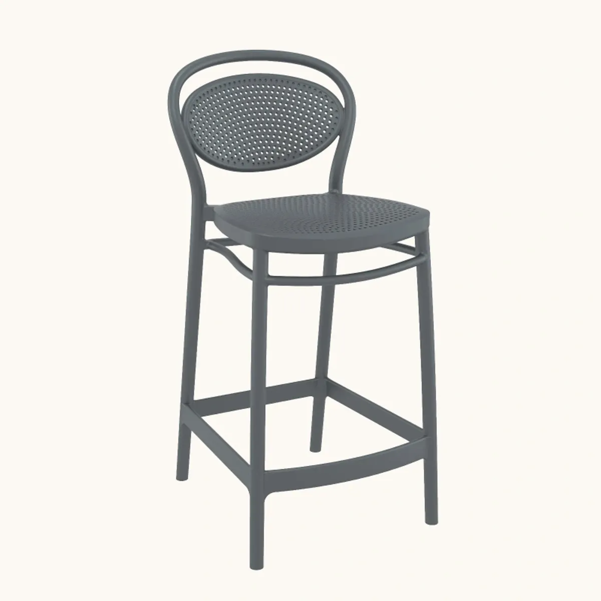 Marcel - Tabouret de jardin moderne en polypropylène