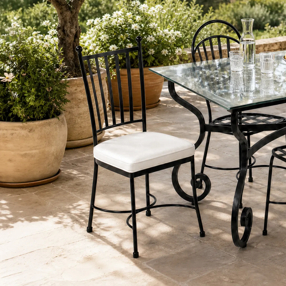 Venecia - Chaise de jardin en acier style provençal