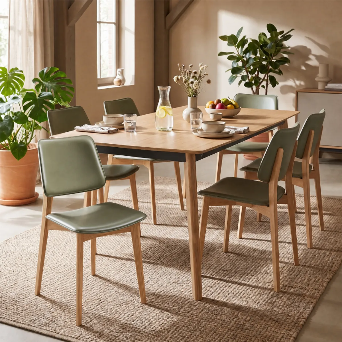 Joe Midj® - Chaise vintage en croûte de cuir et bois — vue 4