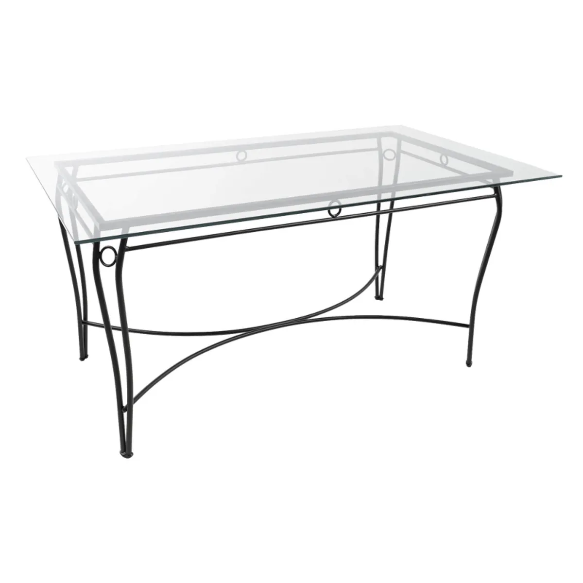 Pisa - Table d'extérieur provençale en verre trempé et acier — vue 3