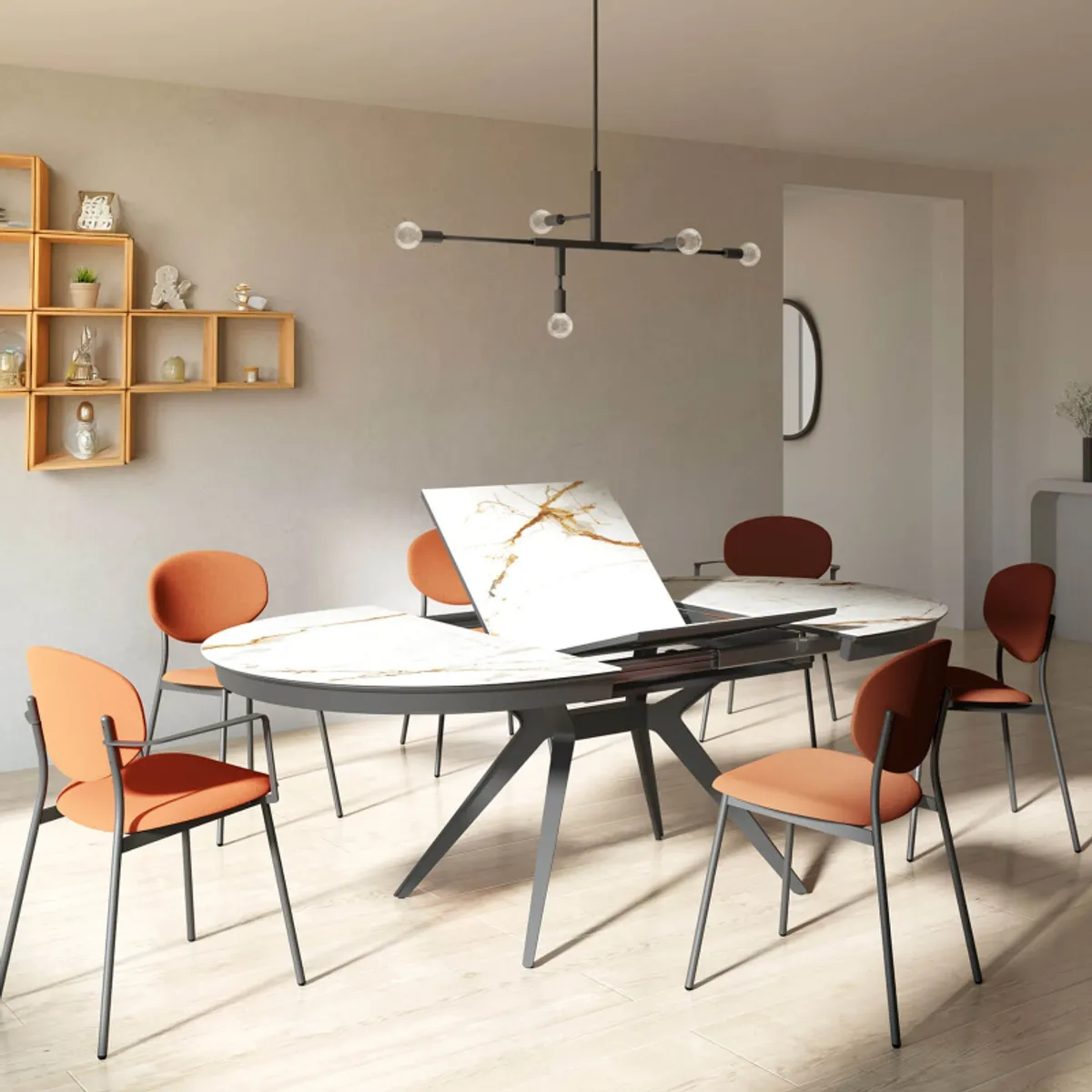 Globo - Table ovale moderne extensible en Dekton — vue 3