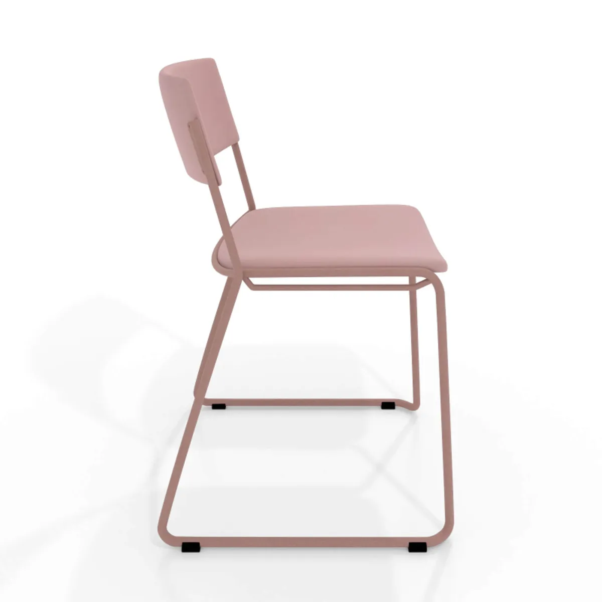Zoom - Chaise moderne en simili avec pieds traîneau — vue 5