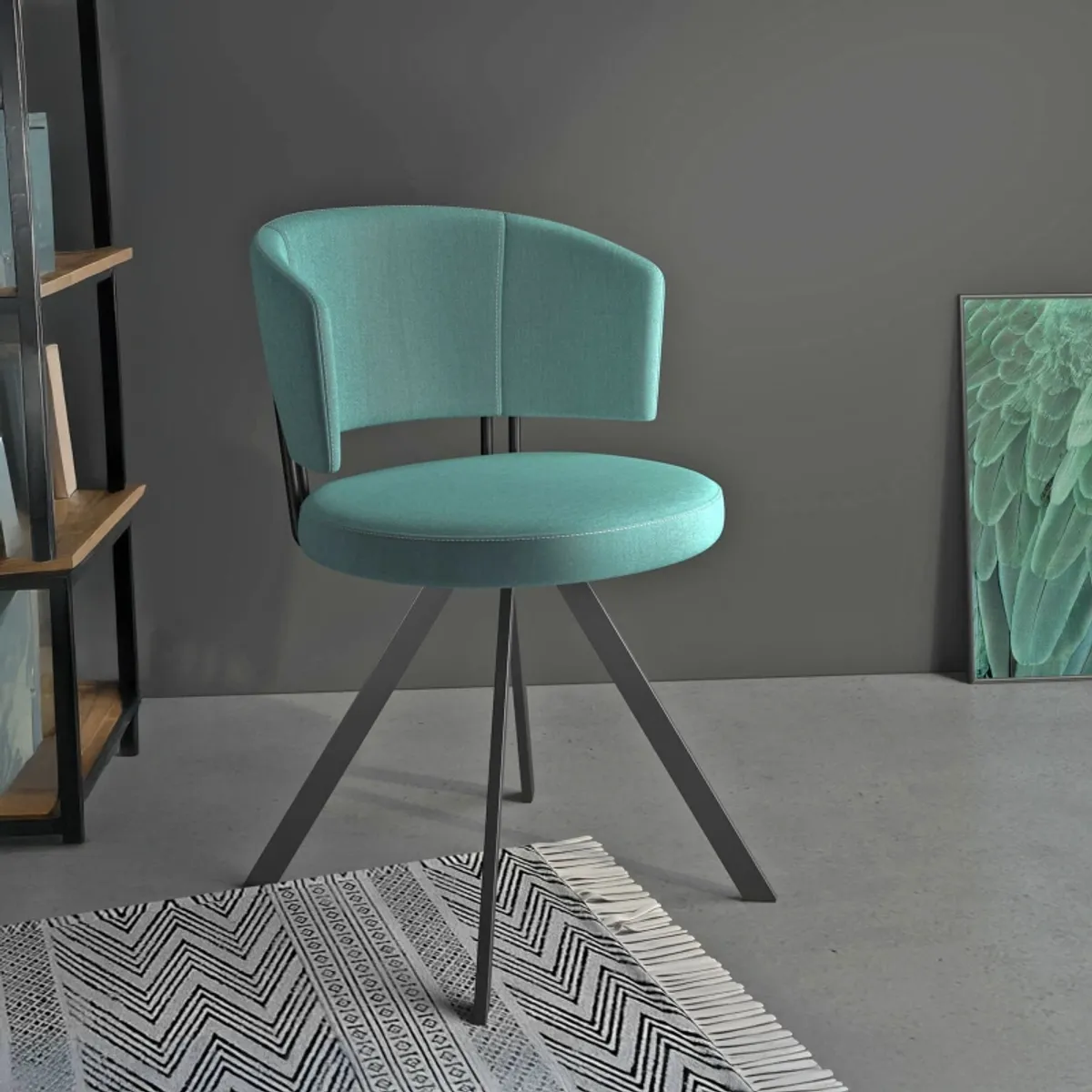 Allure - Chaise moderne en tissu pivotante