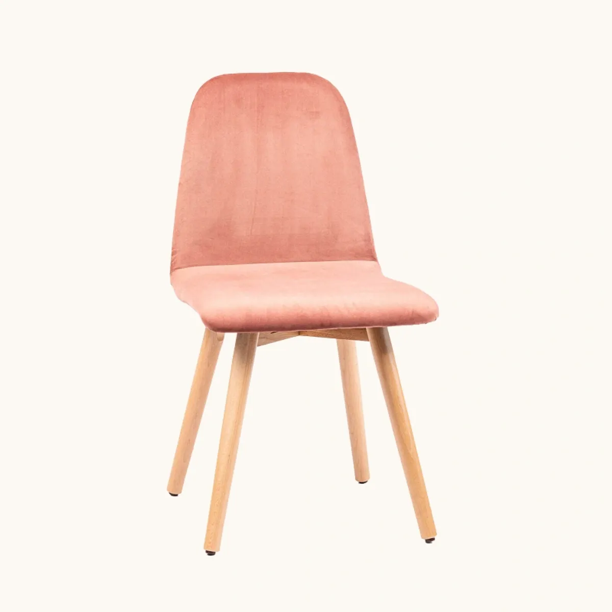Pandora diamant - Chaise scandinave en tissu dos matelassé pieds bois