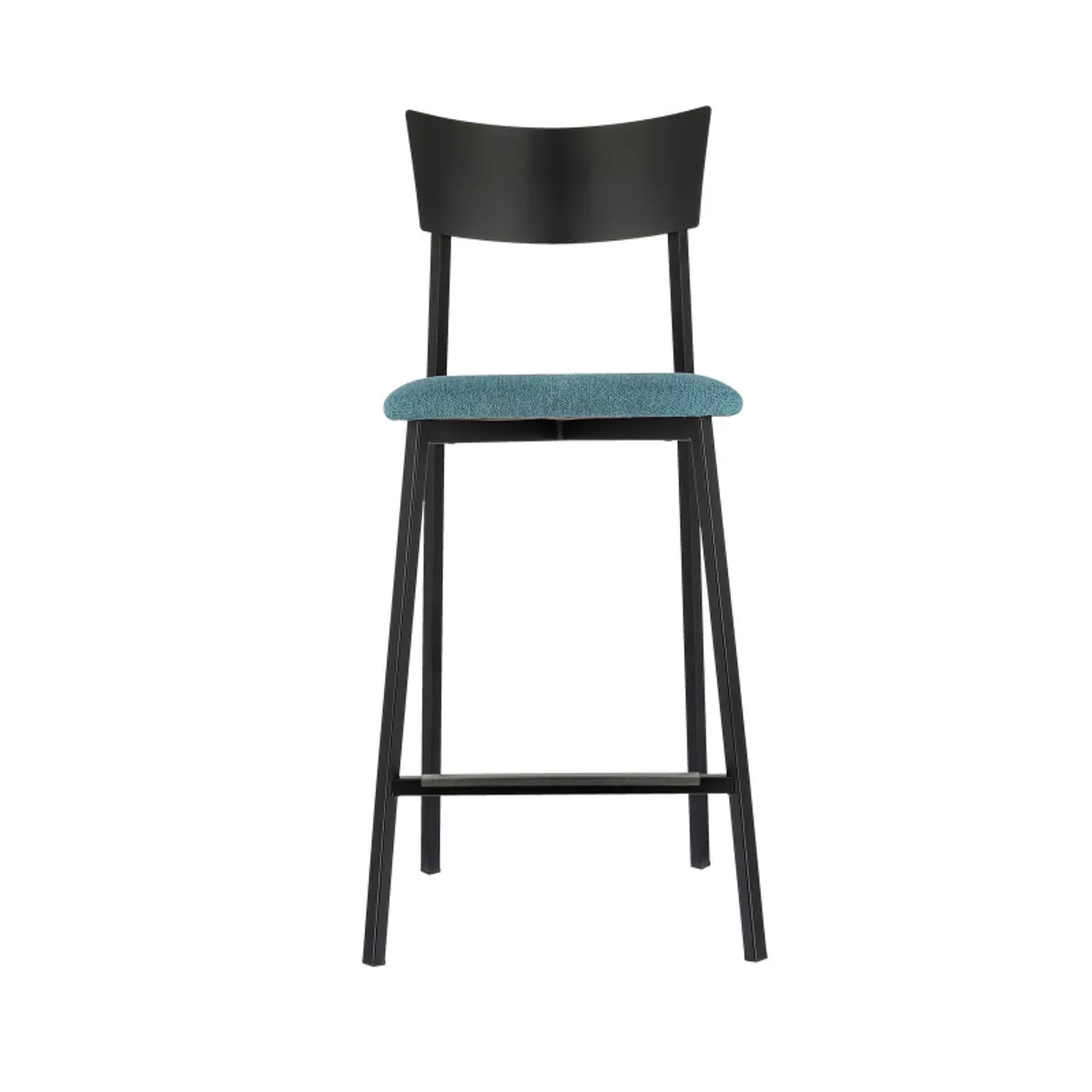 Anémone Carrier® - Tabouret snack français avec assise en tissu rembourrée et dossier métal — vue 3