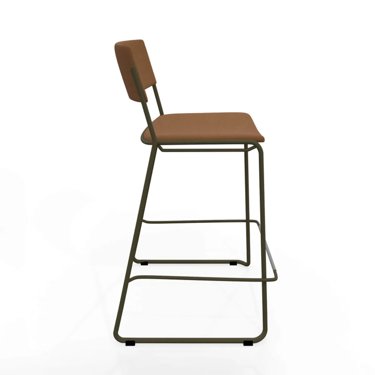 Zoom - Tabouret snack moderne en simili avec pieds en traîneau — vue 4