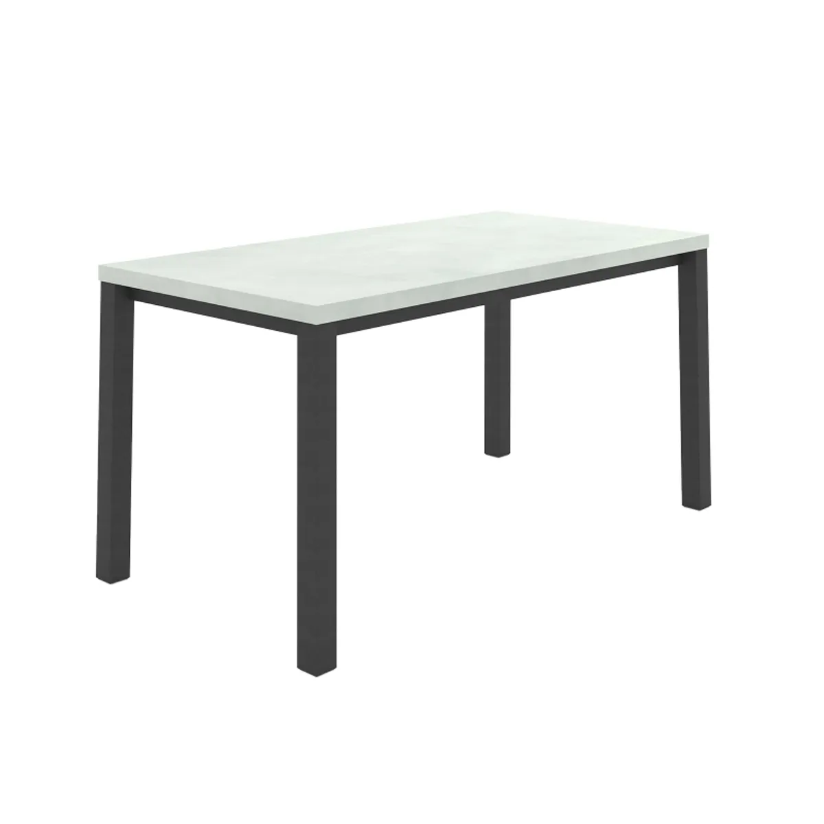 Qube - Table snack rectangulaire intemporelle en stratifié avec pieds en métal