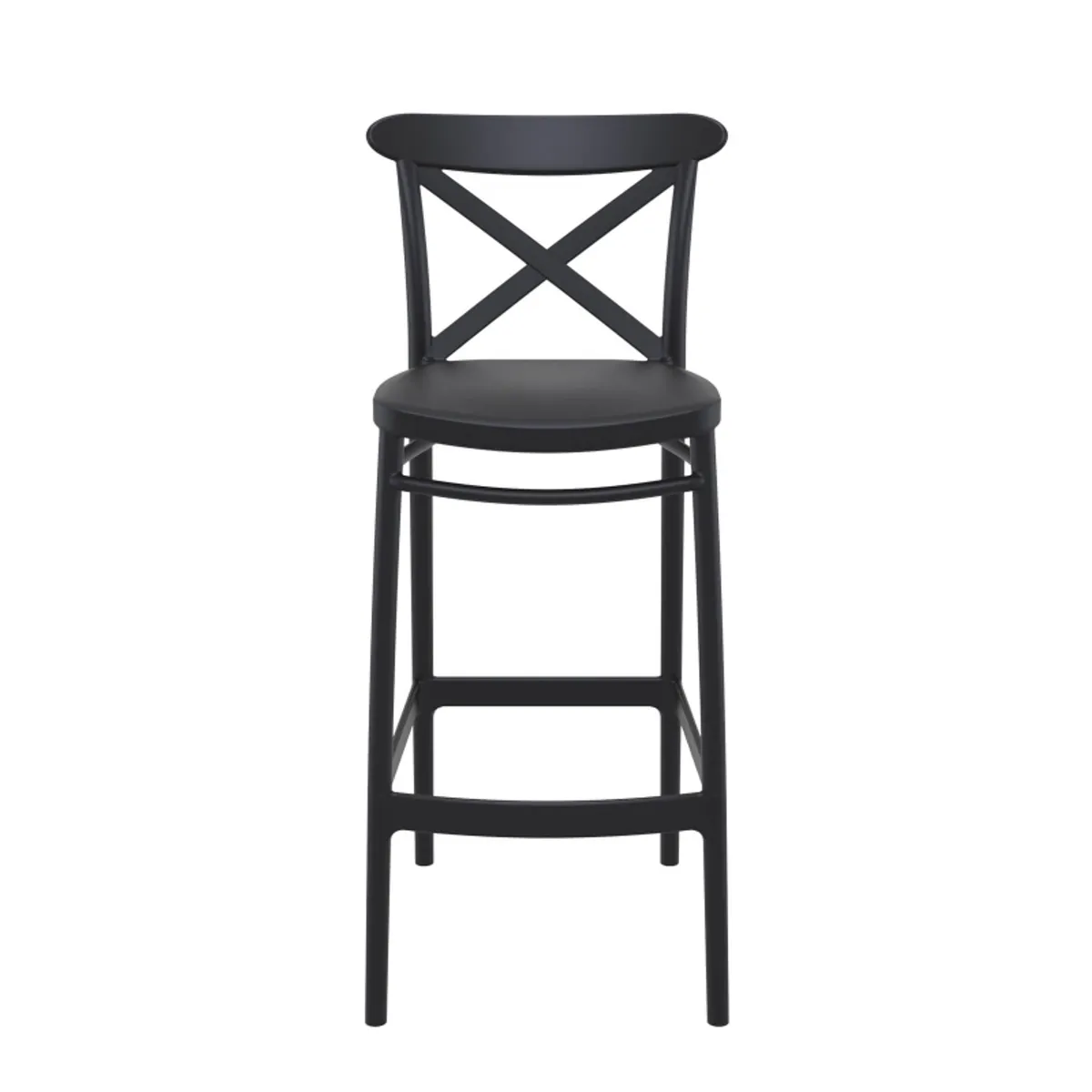Cross - Tabouret de bar moderne avec dossier en polypropylène — vue 5
