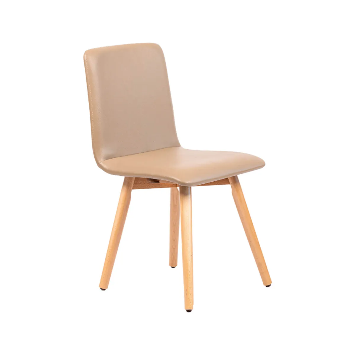 Plaza - Chaise moderne rembourrée avec pieds en bois coniques — vue 3