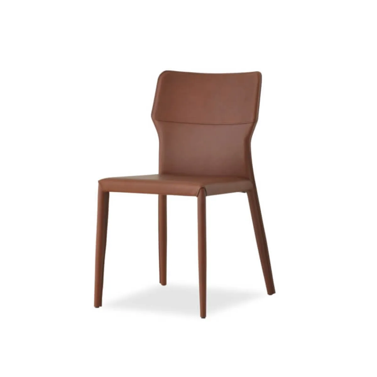 Maryl - Chaise gainée contemporaine en croûte de cuir — vue 3