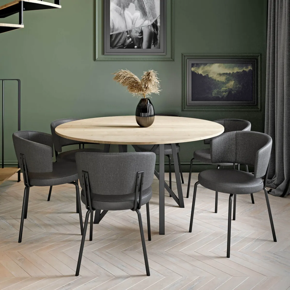 Aero - Chaise tendance belge en tissu pieds métal — vue 3